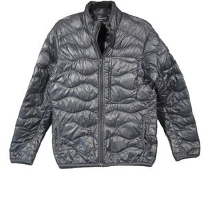 Peak Performance Helium Down Puffer Jacket M Gray Quilted Zip Gorpcore Outdoor